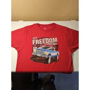 Let Freedom Reign Large (42-44) Red T Shirt 4x4 Truck